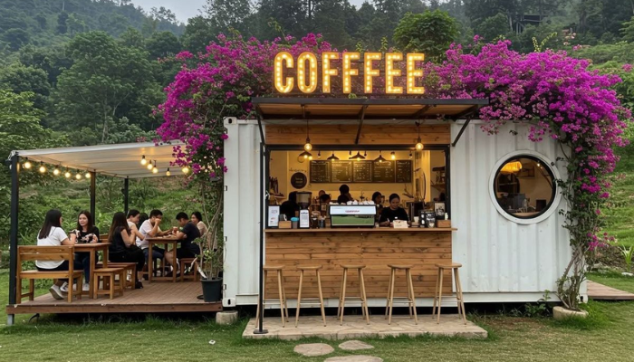 Thi công quán cà phê container