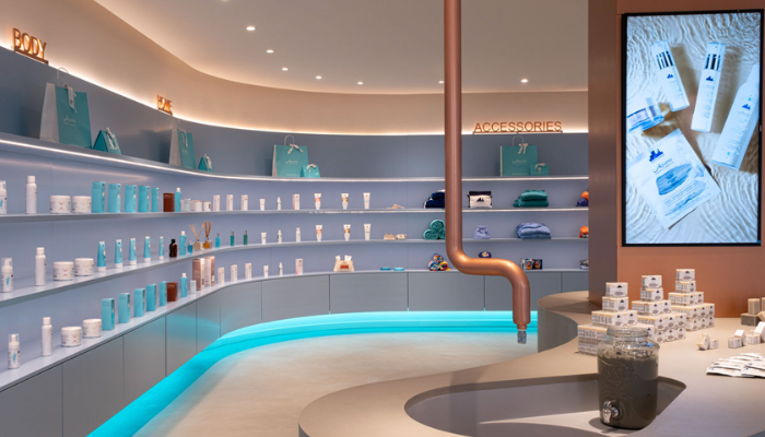 Tối Ưu Không Gian Bán Hàng Với Thiết Kế Showroom Mỹ Phẩm Thu Hút, Ấn Tượng 2 Bố trí không gian và ánh sáng khoa học