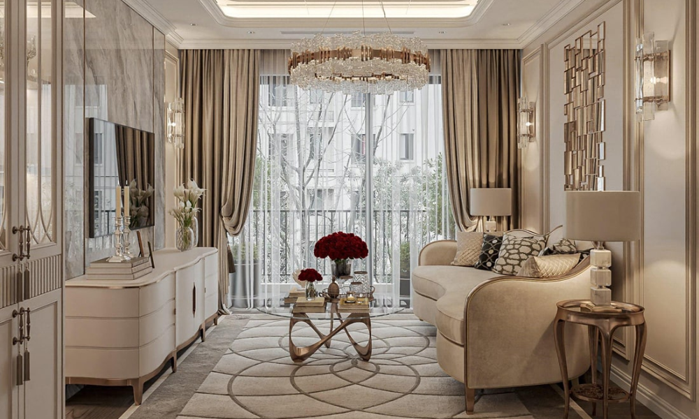 3 Yếu Tố Vàng Trong Thiết Kế Thi Công Căn Hộ Chung Cư Phong Cách Luxury 2 Kim loại ánh vàng hoặc ánh đồng là đại diện cho sự xa hoa trong thiết kế thi công căn hộ chung cư phong cách luxury